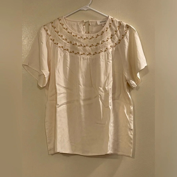 BOHME NWOT‎ Embroidered Peasant Blouse in Ivory - Picture 2 of 6